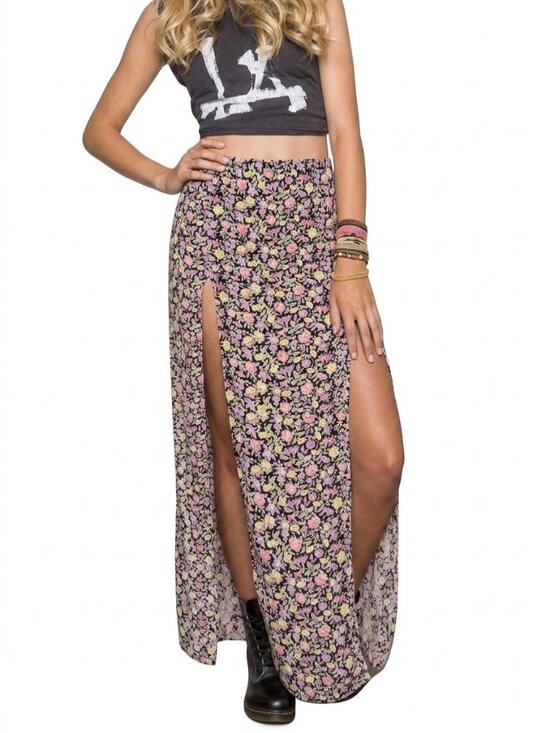 Brandy Melville Dresses & Skirts - Brandy Melville Floral Double Slit Maxi Skirt S | Boho Cottagecore Y2K John Galt